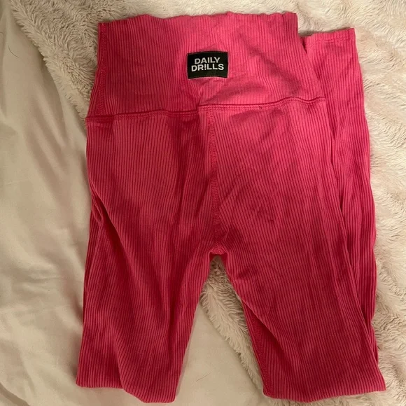 Daily Drills Pink Ribbed Leggings (no longer sold) - Picture 2 of 2